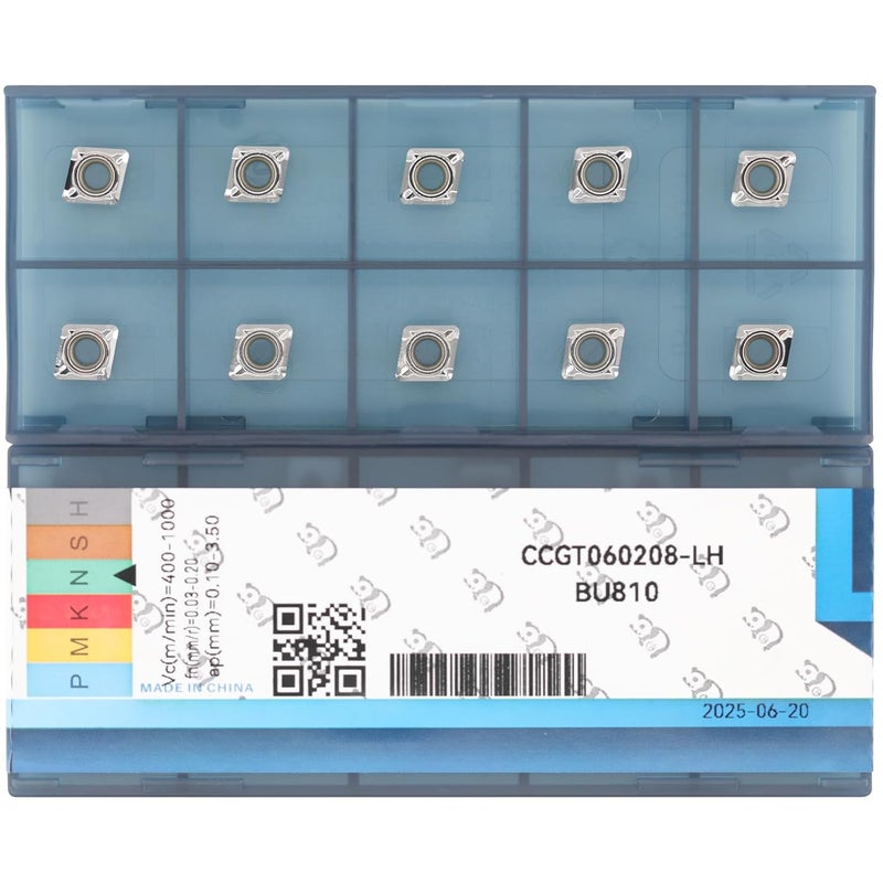 CDBP CNC Carbide Inserts CCGT21.52 Ccgt 060208 for Non-Ferrous Metal Lathe Turning Tool, Uncoated Lathe Replacement Cutters, 10 Pcs - Image 1